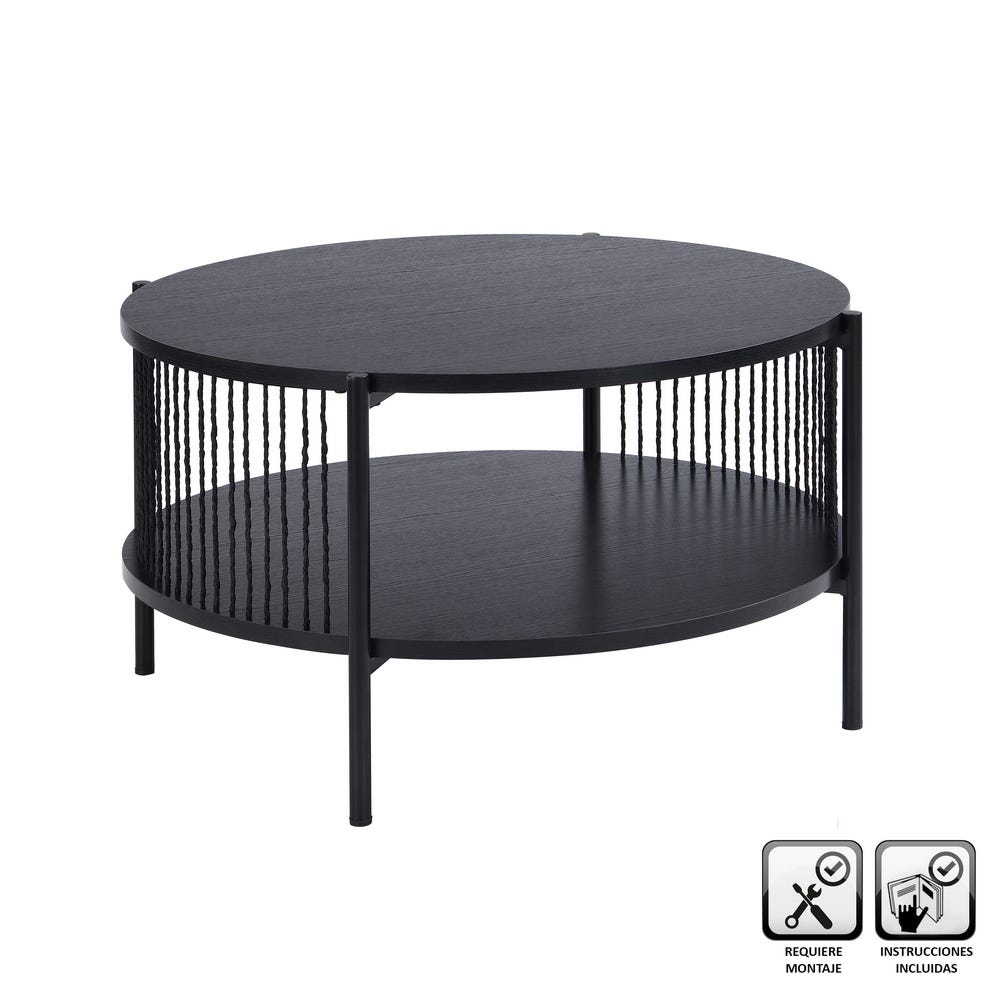 MESA DE CENTRO SAHARA NEGRA 74X41CM