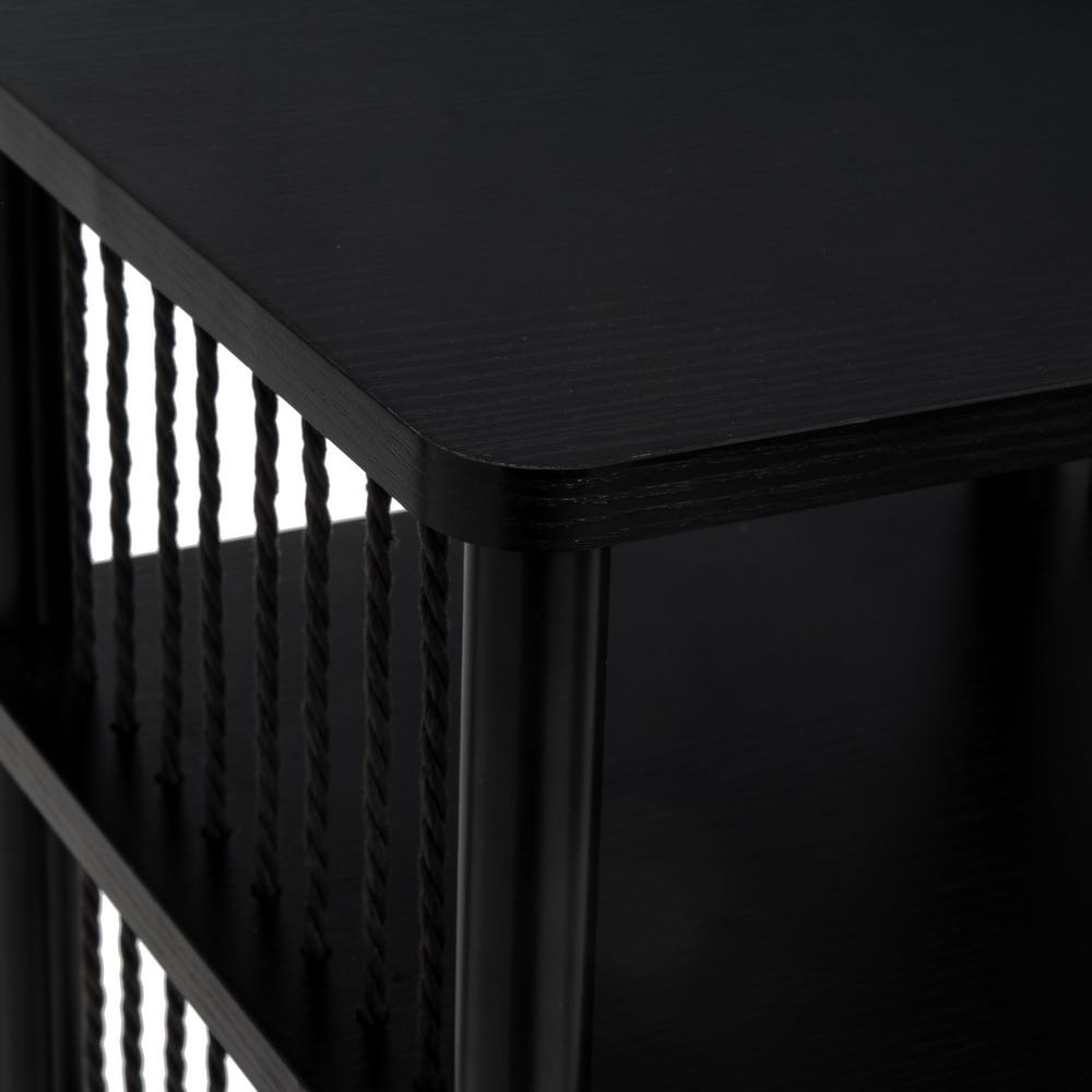 MESA AUXILIAR SAHARA NEGRA 56X34CM
