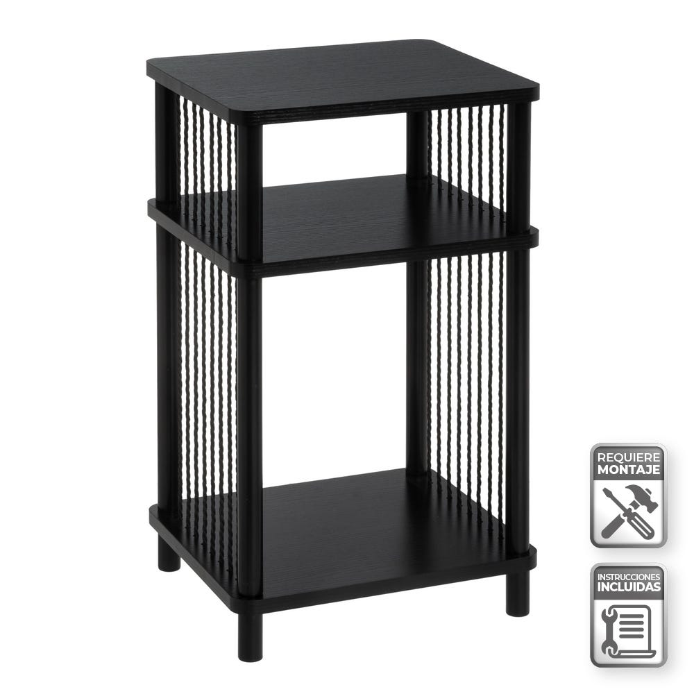 MESA AUXILIAR SAHARA NEGRA 56X34CM