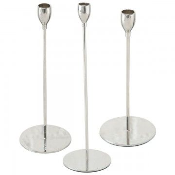 SET 3 CANDELABRES AMMER ARGENT