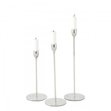 SET 3 CANDELABRES AMMER ARGENT