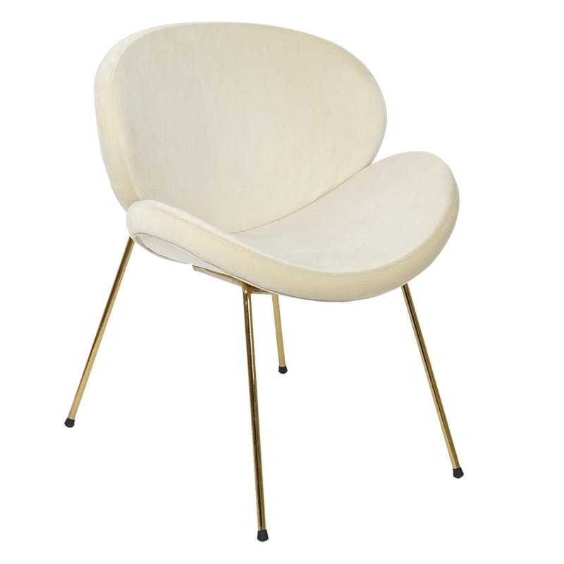 CHAISE CATERINA EN VELOURS BLANC