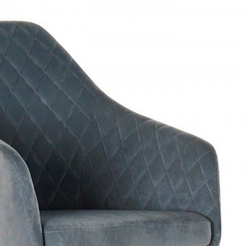 CHAISE TILDA VELOURS BLEU