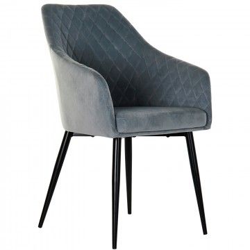 CHAISE TILDA VELOURS BLEU