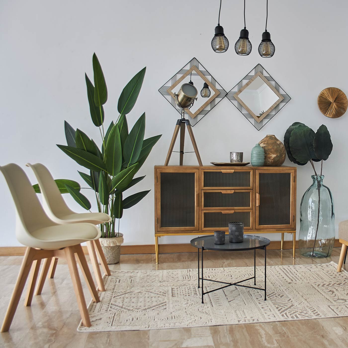 CHAISE LARIÉ EN BOIS BEIGE