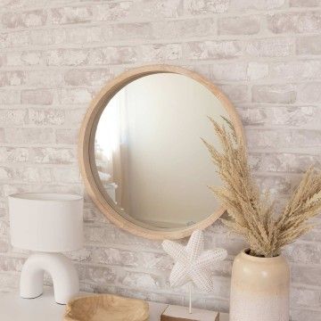 MIROIR SUSA BOIS ROND  50CM