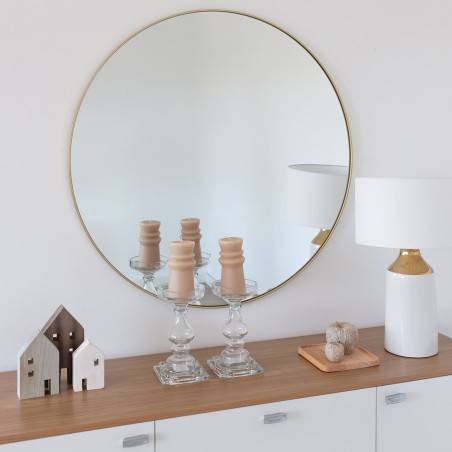 MIROIR ROND IDRIS DORÉ 90CM