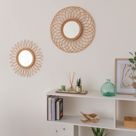 MIROIR ROND ROGAN ROTIN 50CM