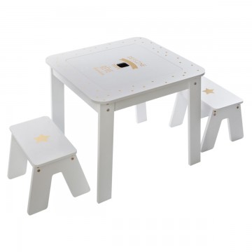 ENSEMBLE TABLE ET TABOURET NIGERIA OR