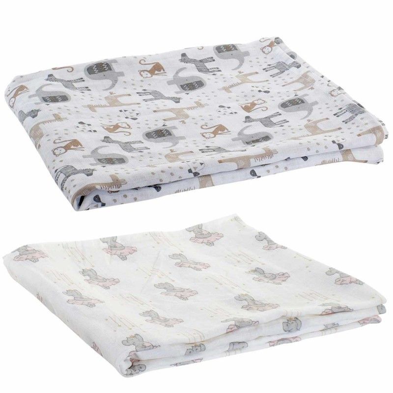 MOUSSELINE KIKA ANIMAUX COTON