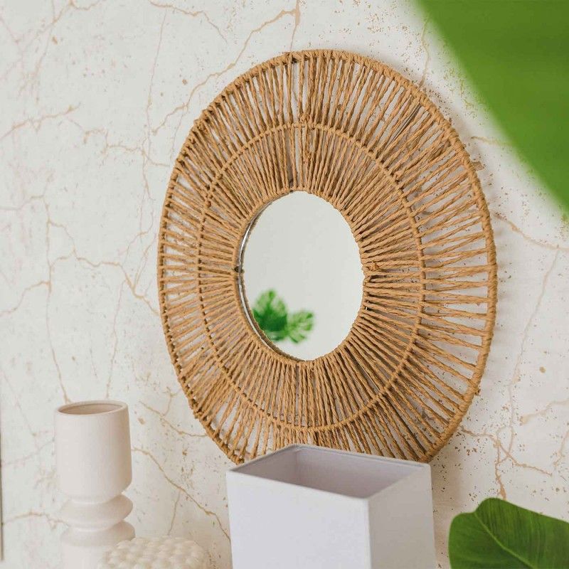 MIROIR CAREN RAPHIA 50CM