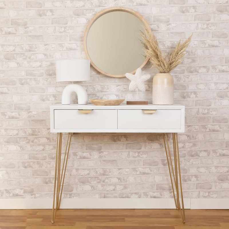 CONSOLE COPENHAGUE BLANC 90X80CM
